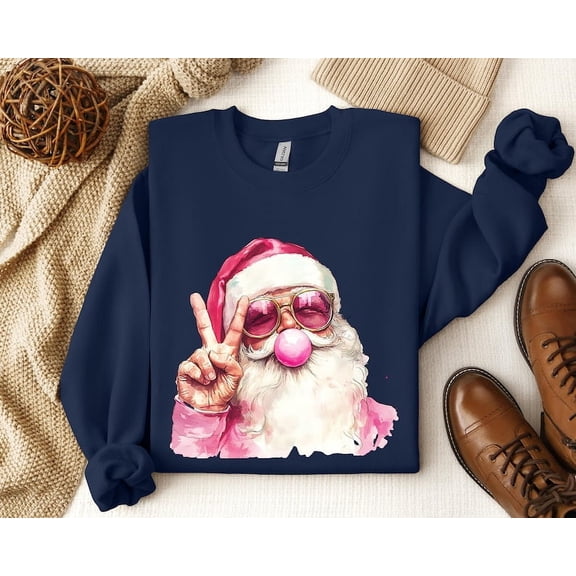 Santa Bubble Gum Christmas Sweatshirt, Christmas Santa Shirt, Christmas Bubble Gum Shirt, Santa Claus Christmas Shirt, Funny Santa Shirt