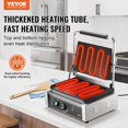 thumbnail image 2 of VEVOR Commercial Panini Grill, 1800W Electric Sandwich Panini Maker, Stainless Steel Sandwich Press Grill, Panini Grill with Temp Control & 14"x9" Full Flat Enamel Plate, for Hamburger Steak Bacon, 2 of 8