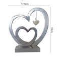 thumbnail image 3 of Heart Statue Geometry Smooth Surface Polished Iron Art Wedding Party Center Double-heart Ornament Home Decor, 3 of 12