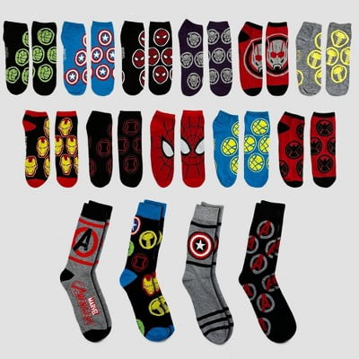 Men s Marvel Avengers 15 Days of Socks Advent Calendar - Assorted Colors 6-12