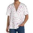 thumbnail image 3 of KLL Breast Cancer Awareness Print Men's Shirt Short Sleeve Button Down Summer Cuba Beach Shirts- XX-Large, 3 of 7