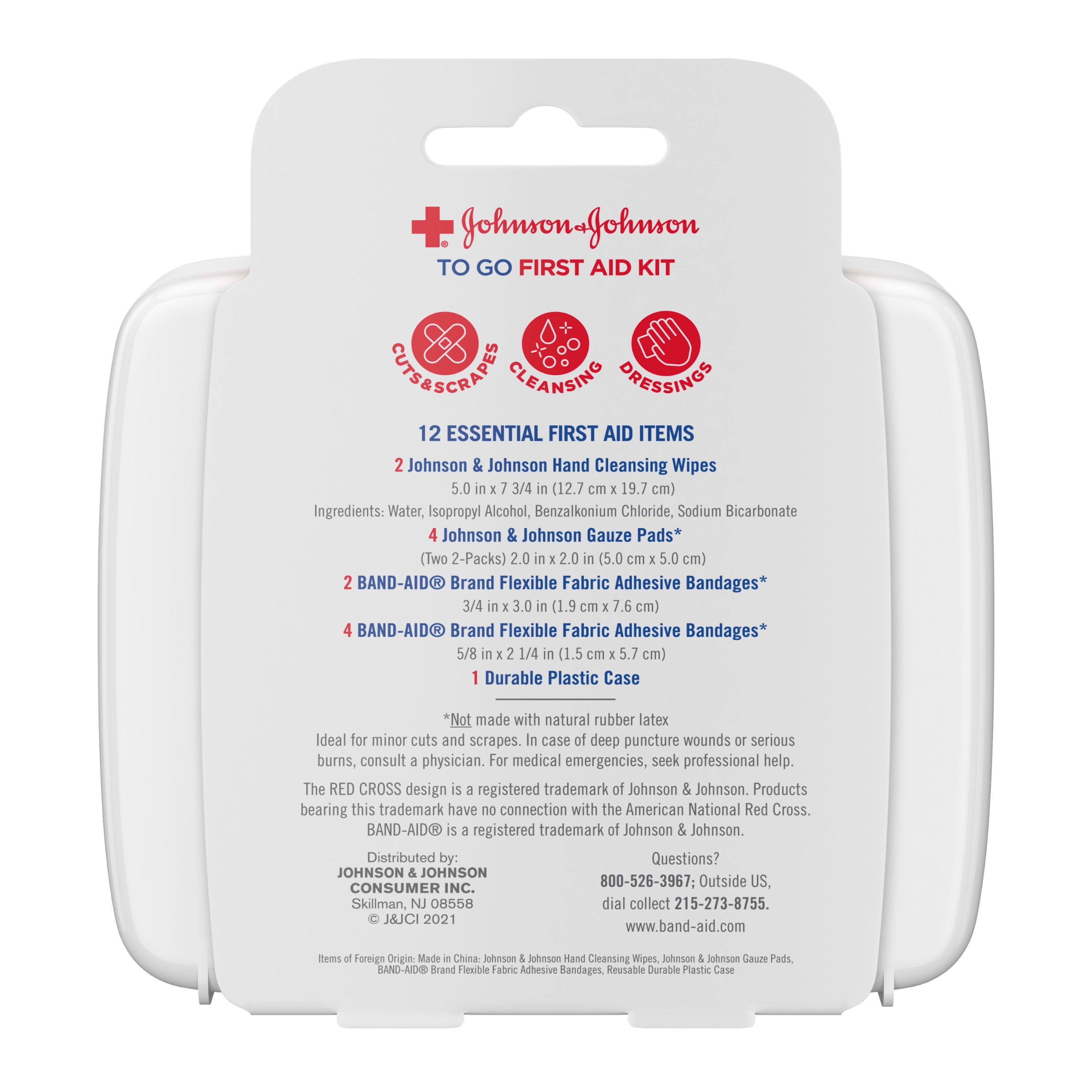Johnson & Johnson Red Cross First Aid To Go! , 12 Pieces