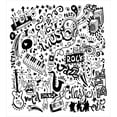 thumbnail image 3 of Hipster Duvet Cover Set, Music Themed Motif with Abstract Drawing Rock Jazz Blues Genre Classic Dancing, Decorative 2 Piece Bedding Set with 1 Pillow Shams, Twin Size, White and Black, by Ambesonne, 3 of 3