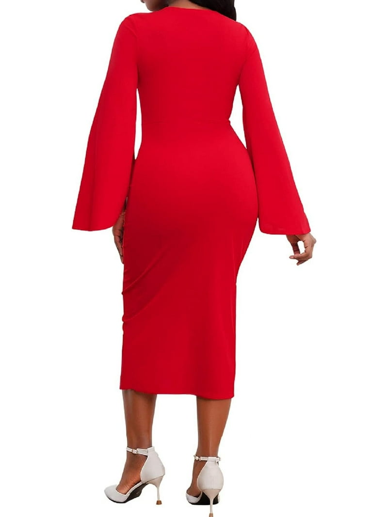 Women Sexy Dress Bodycon Work Dress Elegant Pencil Dress - Walmart.com
