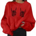 thumbnail image 1 of Sudadera informal con estampado sólido de manga larga con cuello redondo para mujer a la moda de Halloween Fridja  fksj1457, 1 of 1