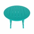 thumbnail image 6 of WestinTrends Malibu Patio Dining Table, All Weather Poly Lumber Adirondack 47" Trestle Round Outdoor Table with Umbrella Hole, Turquoise, 6 of 7
