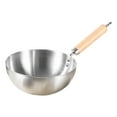 thumbnail image 2 of Sartén Wok antiadherente, sartén Universal con mango de madera, sartén Wok de fondo plano para estufas de Gas, estufa de ebullición, cocina eléctrica Sin tapa, 2 of 8