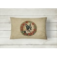 thumbnail image 2 of Boston Terrier Christmas Flowers Throw Pillow 12 in x 16 in, 2 of 4