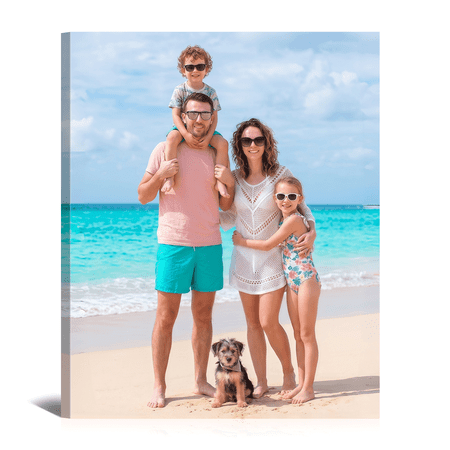8X10 Custom Canvas Prints Customized Canvas Wall Art with Your Photos, Personalized Picture Print Gifts for Family Parents Couples Babies Pets Wedding Birthday Living Room Bedroom Decor