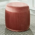 thumbnail image 3 of Furniture of America Poussette Ronde en Tissu Moderne Malyr en Rose, 3 of 7