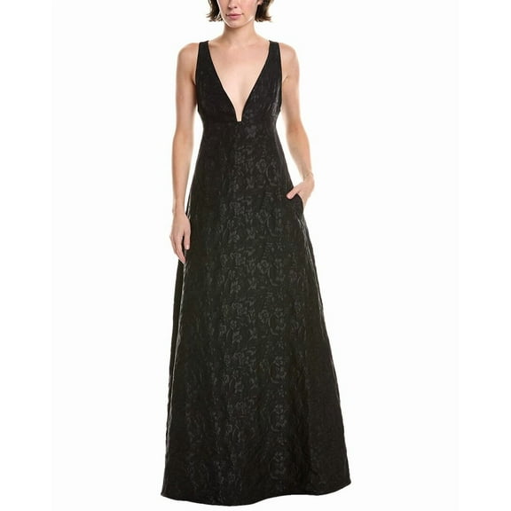 Rebecca Taylor womens  Floral Maxi Dress, 8, Black