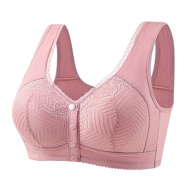 New Front Buckle Cup Underwear Ladies Soft Cotton Vest Type Large Size Non Ring Bra