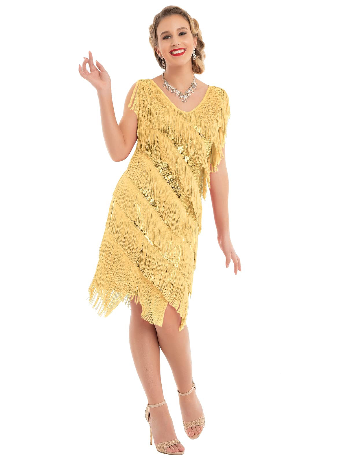 gold flapper dress
