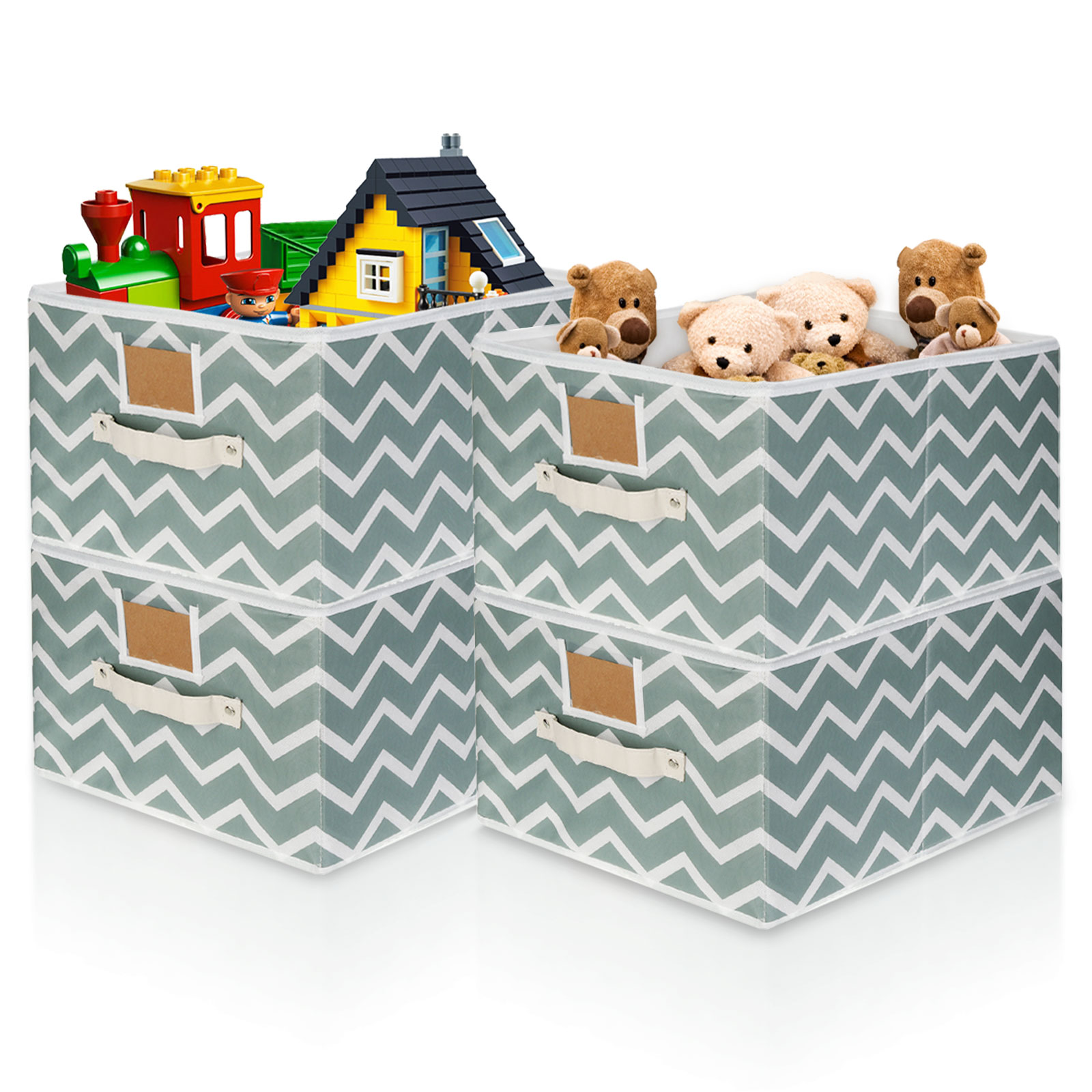 Toy Box Storage, 4PCS Toy Chest Organizer Storage for Kids with Handle, Foldable Storage Toy Bin