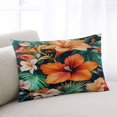 thumbnail image 2 of Burnt Orange Flower Throw Pillow Cover 12 x 20 Inch Decorative Pillow Cover Vintage Botanical Floral Lumbar Pillowcase Seasonal Rectangle Cushion Case for Couch Sofa Bed Living Room, 2 of 7