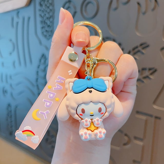 LLavero de Sanrio de dibujos animados, llavero de coche de muñecas, disfraz de Cinnamoroll Kuromi, My Melody, Hello Kitty, mochila colgante, juguetes de joyería, regalos Fivean unisex