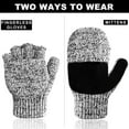 thumbnail image 4 of EvridWear Winter Convertible Fingerless Gloves, Wool Mittens Warm, with Anti-Slip Suede Leather Palm and Thumb, Unisex Style, 4 of 9