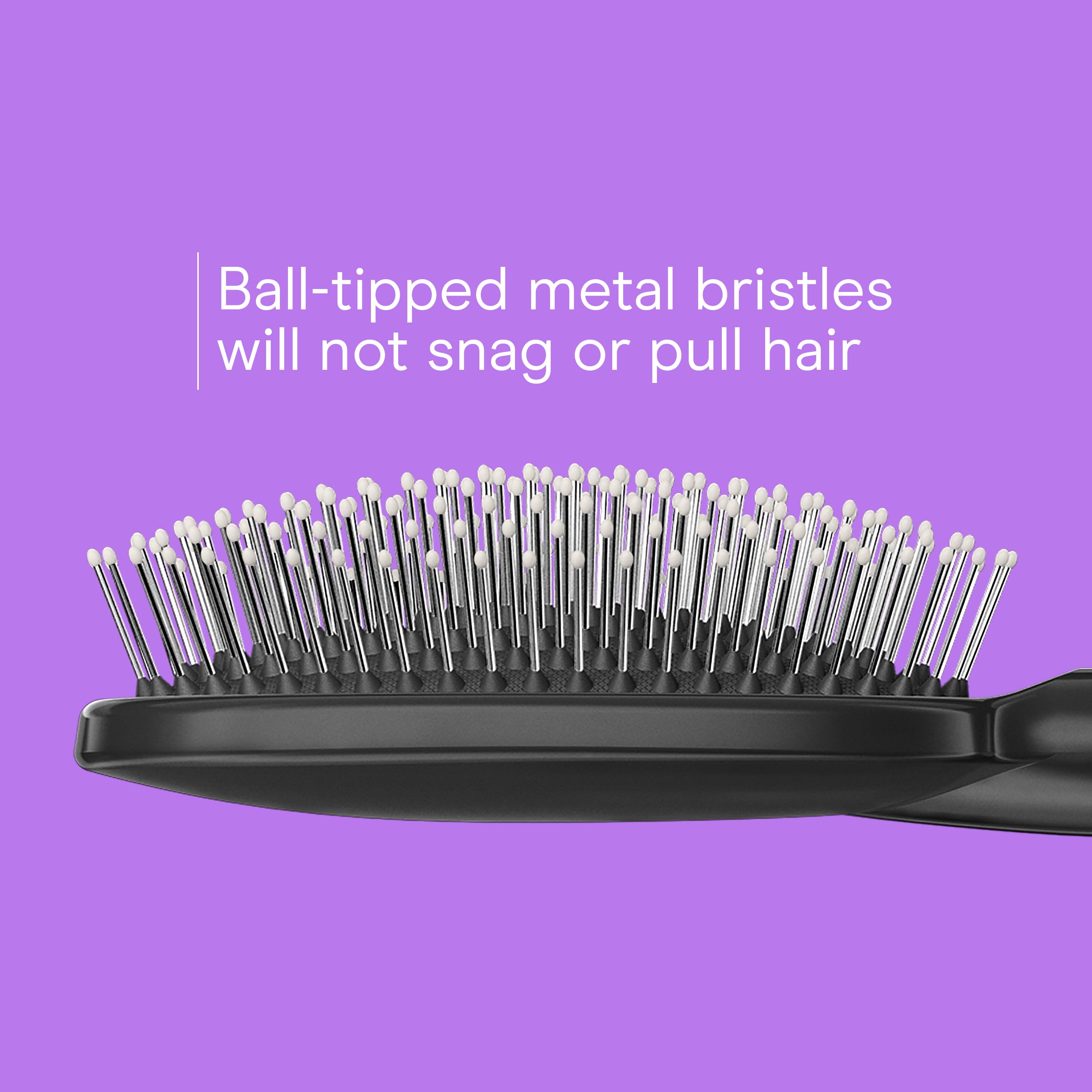 (6 pack) Conair Grip & Glide Wire Bristle Cushion Hair Brush with Rubber-Grip Handle, Colors Vary