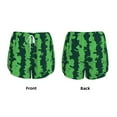 thumbnail image 6 of Uemuo Green Stripes Of Watermelon Pattern Women's Athletic Shorts High Waisted Running Shorts with Liner Pockets Gym Elastic Workout Shorts-Small, 6 of 9