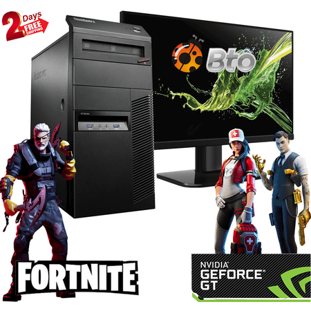 Restored Gaming Lenovo Desktop Computer MT Core i5 CPU 16GB Ram, 240GB SSD, 500GB HDD, New 24" LCD, NVIDIA GT 1030, Keyboard & Mouse, WiFi, Bluetooth, DVD, Win10 Home PC (Refurbished)