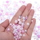 thumbnail image 4 of Perlas planas y piedras brillantes de 3-10 mm, perlas y piedras brillantes de tamaño mixto para arte de uñas DIY, mezcla de rosa, púrpura y blanco 60g, 4 of 6