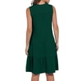 thumbnail image 4 of Vestidos de Manga Corta Casual para las Mujeres V Cuello Ruffle Mini Túnica, Sexy Elegante Vestido de Fiesta Del Club para las Vacaciones, Mezcla de Poliéster de Color Sólido, 4 of 9