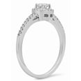 thumbnail image 2 of 0.45 Carat (ctw) 10K White Gold Round Cut Diamond Ladies Halo Style Bridal Engagement Ring 1/2 CT, 2 of 4
