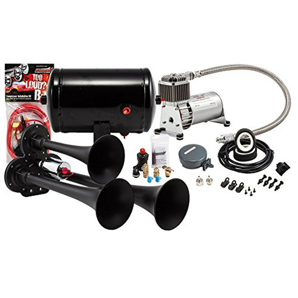 Kleinn Air Horns HK31 Black Complete Triple Air Horn Package Walmart