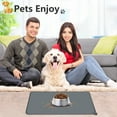 thumbnail image 2 of Dog Food Mat, Silicone Dog Cat Bowl Mat, Non Slip Waterproof Pet Feeding Mat Food Container for Small Animals, Gray, 2 of 8