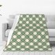 thumbnail image 1 of Fotbe Daisy Plaid Green Manta de Franela Acolchonada con Estampado, Súper Suave y Esponjosa, Extra Grande para Sofá, Cama, Uso Todo el Año-50"x40", 1 of 7