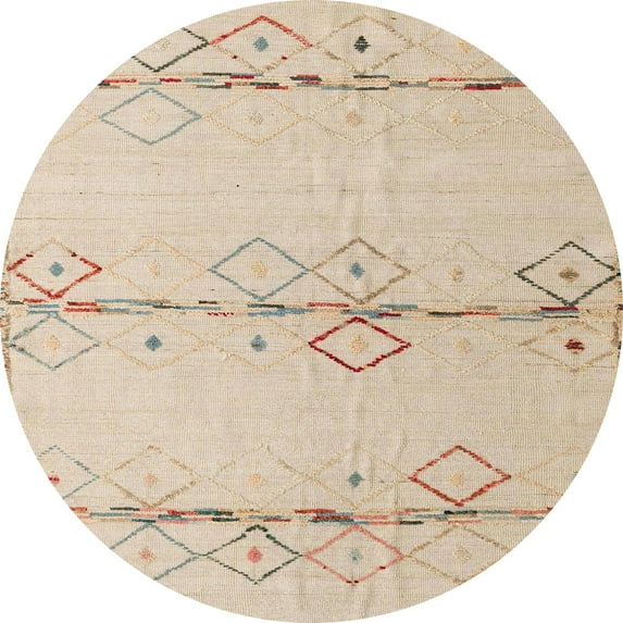 Ahgly Company Indoor Round Abstract Brown Solid Area Rugs, 5' Round