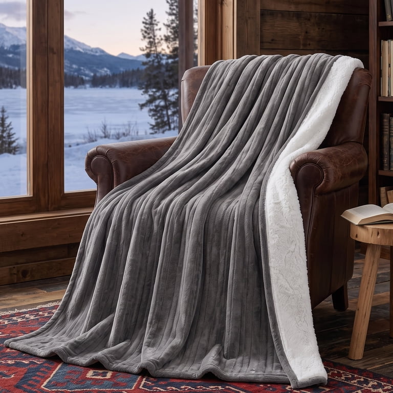 EDX Heated Blanket Twin, Flannel & Sherpa photo 2