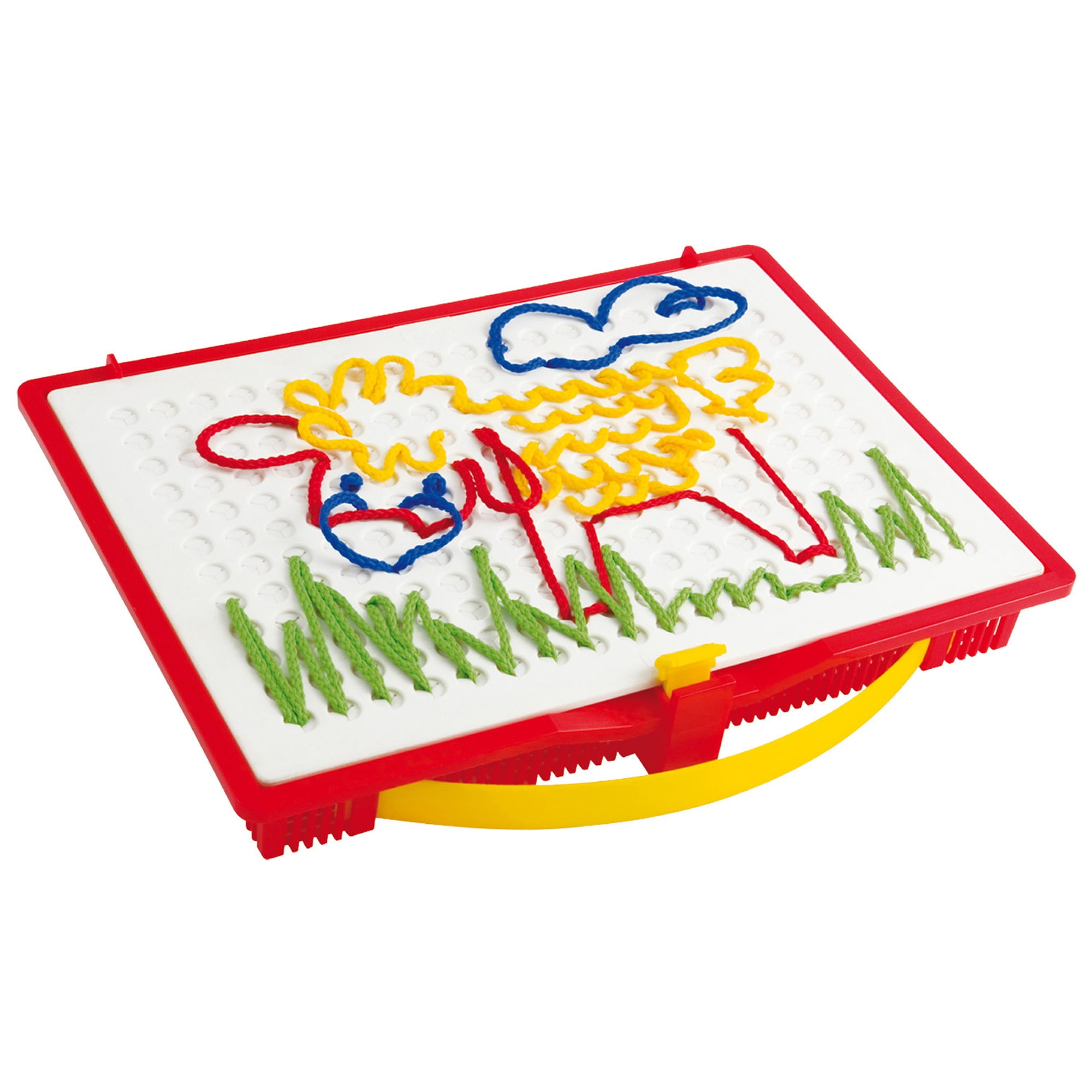 Quercetti: Filo Filo - Lacing Toy, 18 Pattern Templates, Create String Art, Self-Locking Slot Board, Creative Craft Activity, Portable Playset Kids 3+