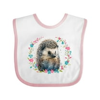 Inktastic Hedgehog Lover Floral Wreath Girls Baby Bib