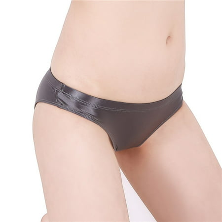 

Women Sheer Shiny Glossy Wet Soft Stretchy Underwear Oil Thong Briefs Panties