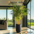 thumbnail image 4 of Heyzier Concrete Planter Outdoor Indoor, Large Tall Cement Plant Pots for Trees Flowers (Black, 22 inch), 4 of 6
