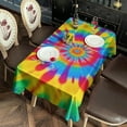thumbnail image 2 of Colorful Rainbow Tie Dye Spiral Pattern Rectangle Tablecloth 60"x102",Waterproof Polyester Rectangle Table Cloth, Wipeable Spillproof Polyester Tablecloth for Dining, Camping, Indoor and Outdoor, 2 of 4