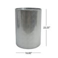 thumbnail image 2 of Noble House Ezequiel Modern Hammered Iron Round Accent Table, 2 Pack, Silver, 2 of 7