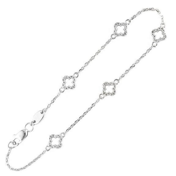 Nina Valenti Diamond Silver Clover Bracelet