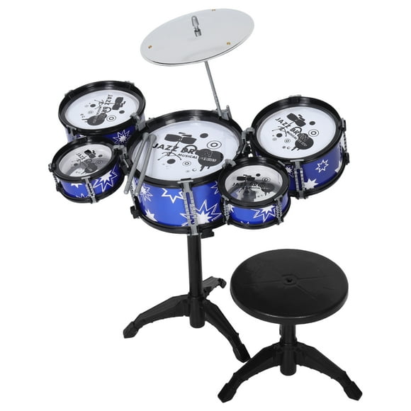 1 juego de minibatería de jazz para niños, instrumentos musicales realistas para niños pequeños, divertido kit de batería para bebés, juguete musical para niños y niñas pequeños