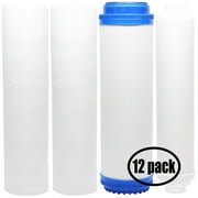 12-Pack Replacement for Filter Kit for MaxWater 101086 RO System - Includes PP Sediment Filters, GAC Filter & Inline Filter Cartridge - Denali Pure Brand