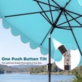thumbnail image 2 of Gymax 10 FT Outdoor Umbrella w/ Weighted Base Sandbags Push Button Tilt & Crank Patio Turquoise, 2 of 7