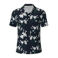 thumbnail image 2 of Daiia Lilies Flowers Pattern Men’s Polo Shirts,Solid Deck Shirt,Classic Fit, Breathable Cotton Polo for Casual and Sport Wear-Medium, 2 of 7