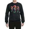 thumbnail image 2 of Wild Bobby, Colorful Rainbow Seahorses Animal Lover Unisex Crewneck Graphic Sweatshirt, Black, Small, 2 of 3