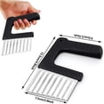 thumbnail image 3 of Chips Wave Cutter Stainless Steel Potato Cutter Fruit Vegetable Salad Cutter Tool for Vegetables Potatoes Onions, 3 of 8