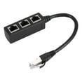 thumbnail image 1 of MasteelfCA RJ45 Ethernet Cable Adapter Splitter 1 Male to 3 Female Port LAN Network Plug 3 in 1 Adapter NetWork Accessories Splitter (Black, Random Interface Style), 1 of 7