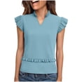 thumbnail image 2 of Women's Summer Tank Tops Oversized V-Neck Ruffle Sleeveless Shirts Casual Solid Plus Size Loose Quickly Dry Breathable T Shirts Elegant Tanks Blouses, 2 of 8