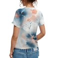 thumbnail image 4 of NAMTYQX Short Sleeve Tops for Women Short Sleeve Casual Fashion V-Neck Lightweight Plus Size Loose Soft Button Down Open Front Blue Size 3XL, 4 of 5