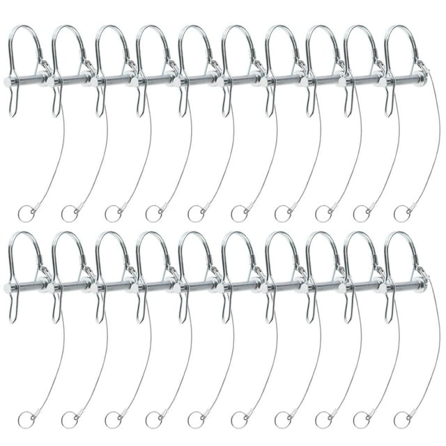 LAICAIW Trailer Coupler Pin, Wire Lock Pin, Shaft Locking Pin, Safety Coupler Pin, with Stainless Steel Extended Wire and Quick Release Ring (20 PCS 8mm x 44.5mm)