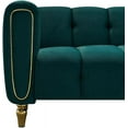thumbnail image 6 of LuxyHoom Modern Velvet Sofa, Button Tufted Chesterfield Sofa with Arms and Gold Metal Legs, 3-Seater Sofa Couch Upholstered Sofa for Living Room Bedroom Office Apartment, 83.07"×31.89"×27.95", Green, 6 of 14